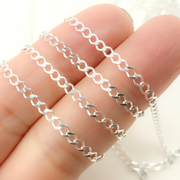 Sterling Silver Miami Flat Curb Link Chains